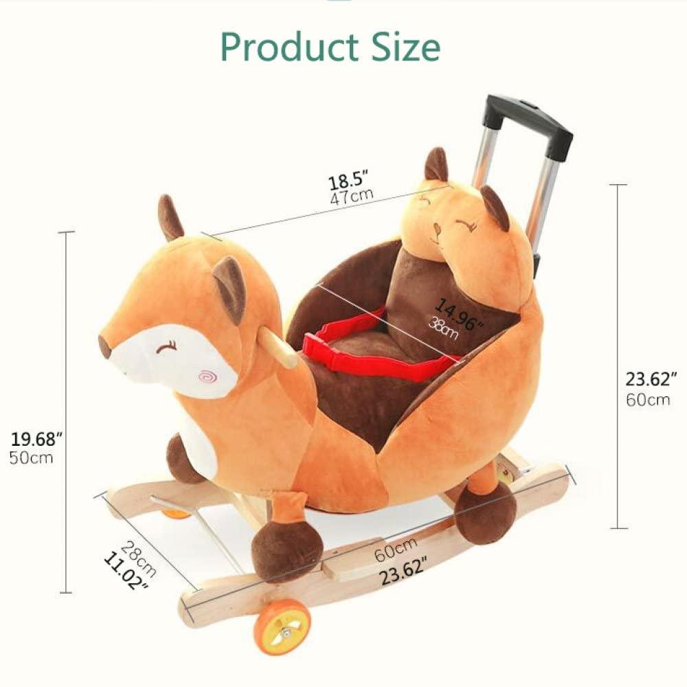 Plush Fox 2 in 1 Rocker with Wheels & Handle - Leah