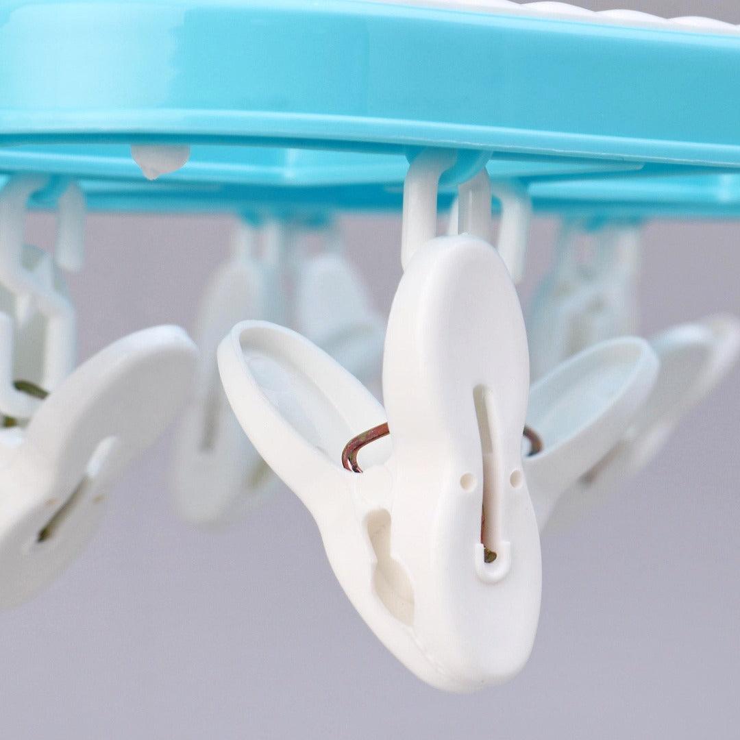 Clothes Hanger with 20 Pegs - Blue - Leah