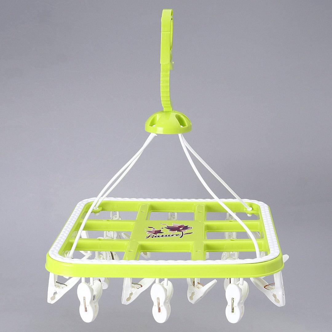 Clothes Hanger with 20 Pegs - Green - Leah