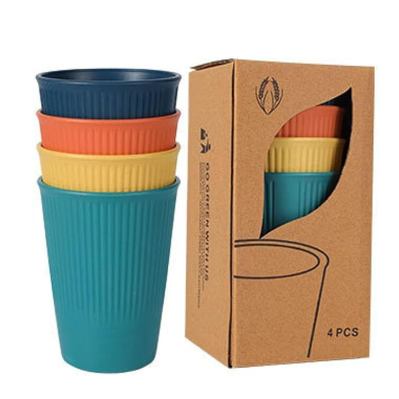 Wheat straw 4pc Cup set
