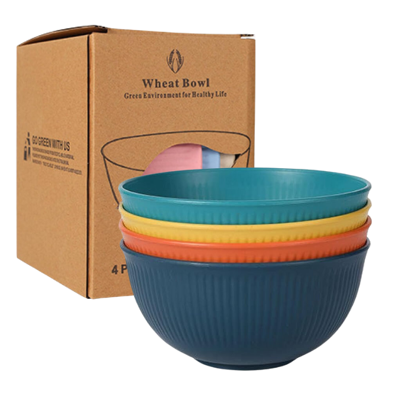 Wheat straw 4pc Bowl set