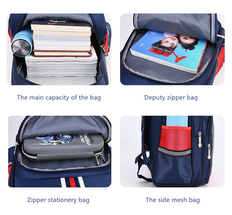 Inverted Stripes Backpack - Blue - Leah