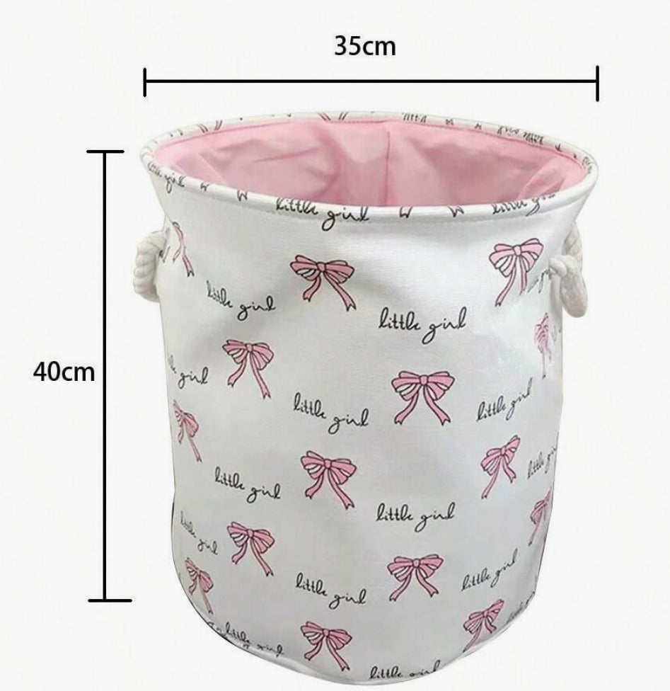 Little Girl Storage Basket - White