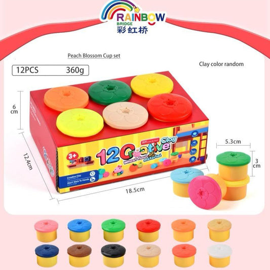Clay Creative | Colored Clay Cans | 30G | 12 Pcs