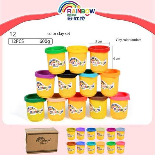 Clay Creative | Colored Clay Cans | 50G | 12 Pcs