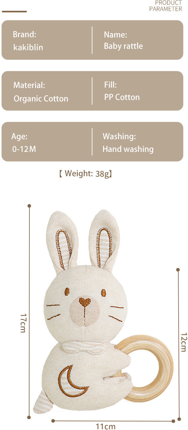 Organic Cotton Rattle - Elephant