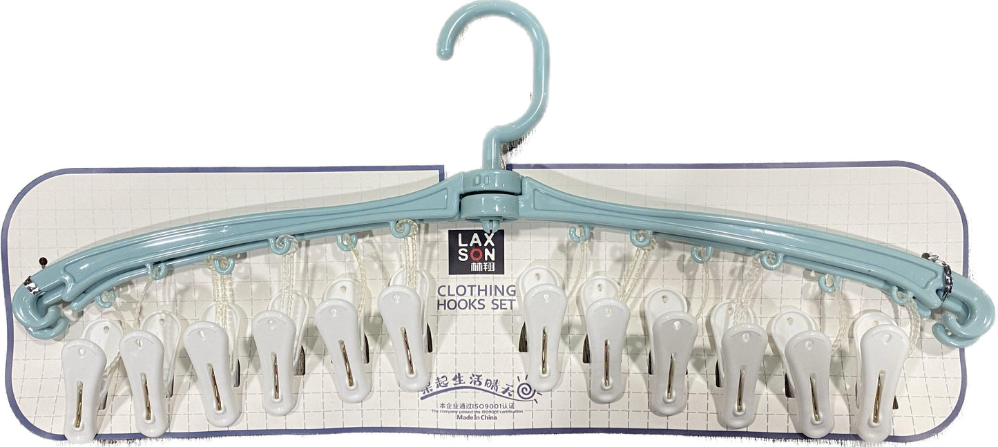 Clothes Hanger with 12 Pegs - Foldable & Cross - Leah